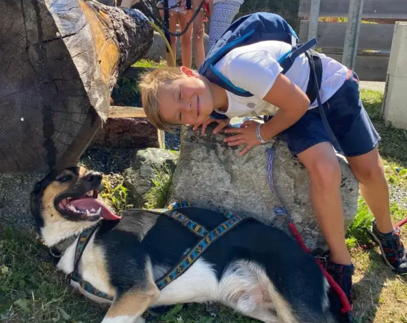 Randonnée avec des chiens - Colo Passion animal - Colonies de vacances - Centre Le Bien Veillant dans les Alpes (38)