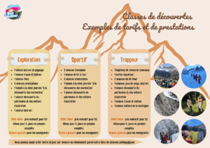 2 Classe découverte, classe rousse, classe de neige, classe verte, montagne,