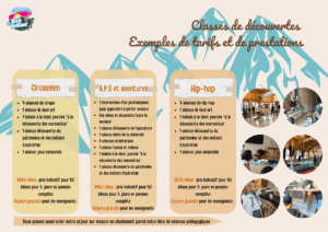 3 Classe découverte, classe rousse, classe de neige, classe verte, montagne,